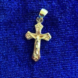 Dainty cross pendant solid 10 karat gold